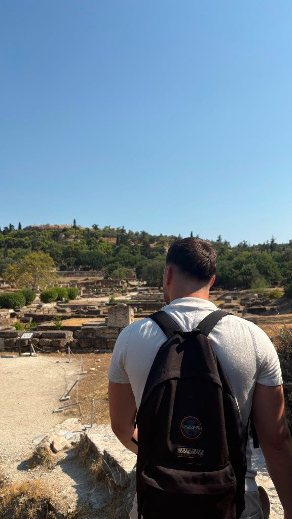 Marko Pankarican at the Ancient Agora in Athens, Greece