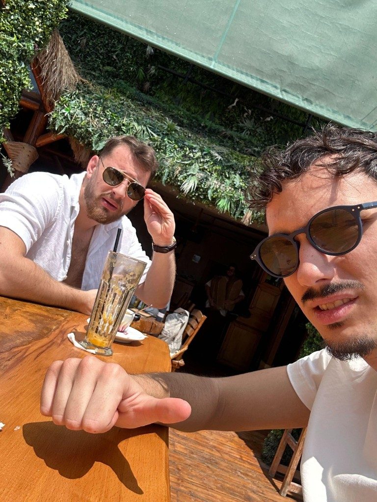 Marko Pankarican at a cafe in Europe