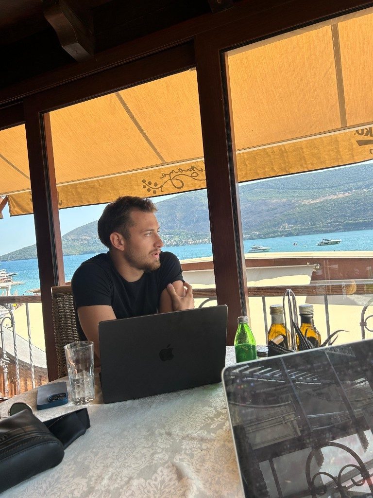 Marko Pankarican working on the Adriatic coast