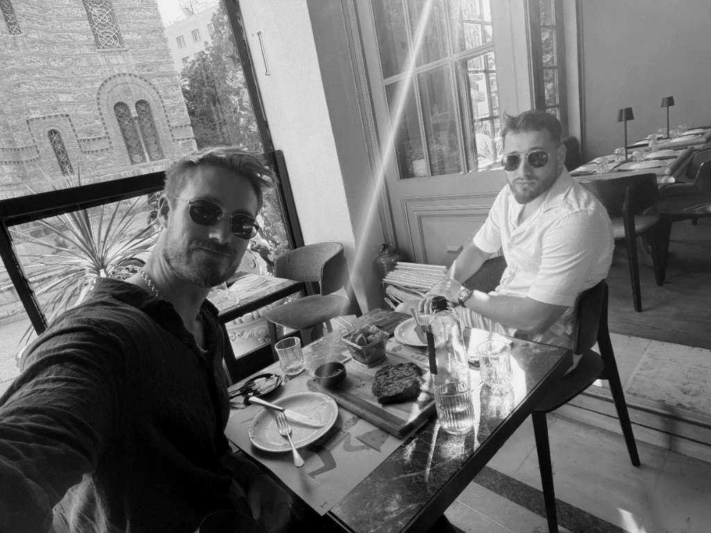 Marko Pankarican with Rian Doris at lunch in Europe